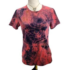 Reworked, Handmade Multi Color Tie-Dyed Short-Sleeve Cotton T-Shirt. Size: M